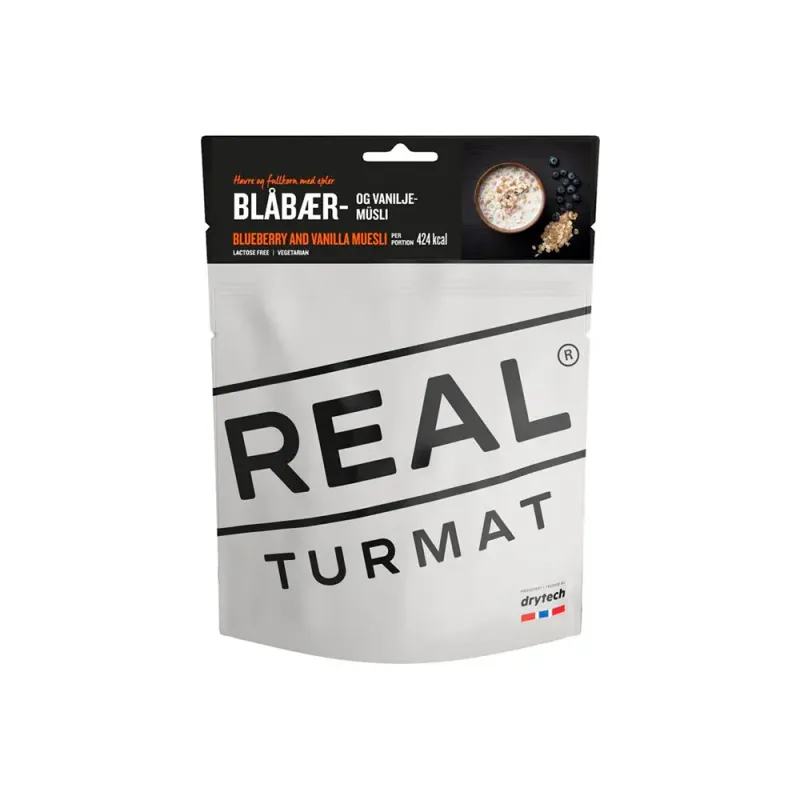 Real Turmat Blåbær og vaniljemüsli, frokost - 330 gram